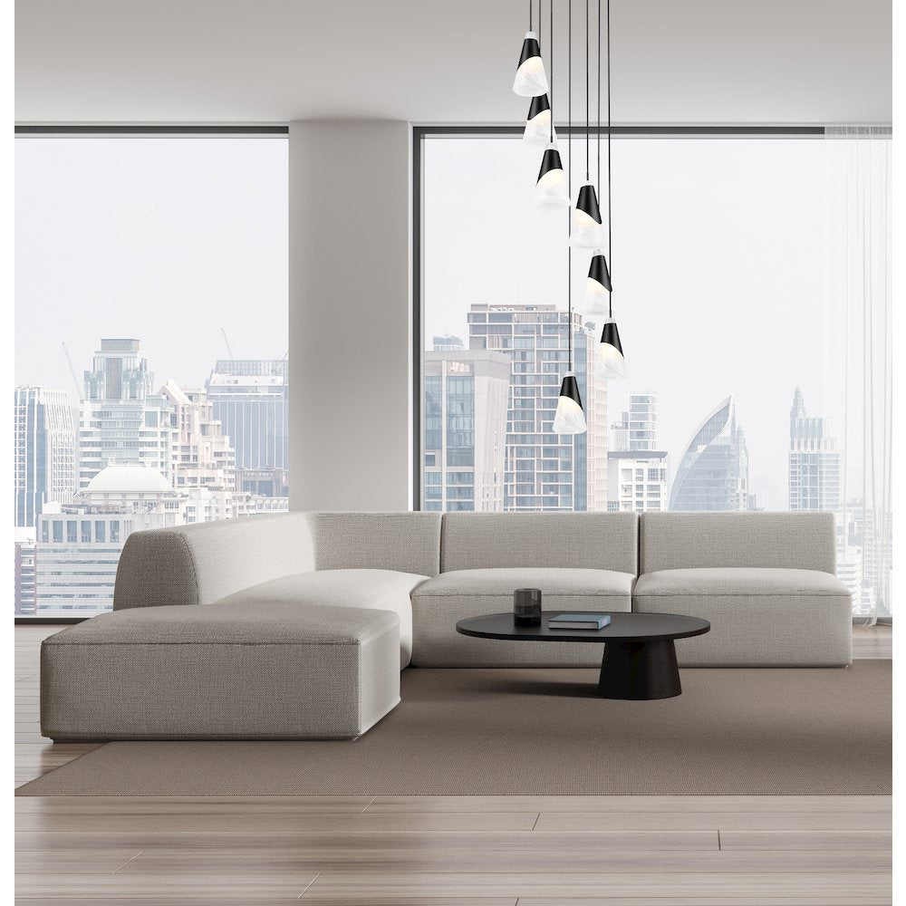 Z-Lite Aimie 7 Light Chandelier, Matte Black