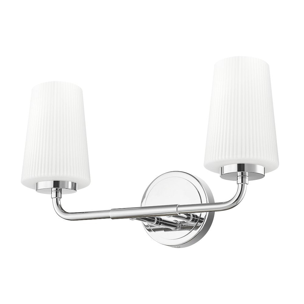 Z-Lite Montford 2 Light Vanity in Chrome color, Steel frame