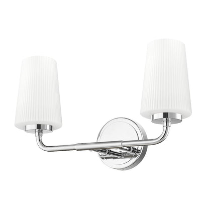 Z-Lite Montford 2 Light Vanity in Chrome color, Steel frame