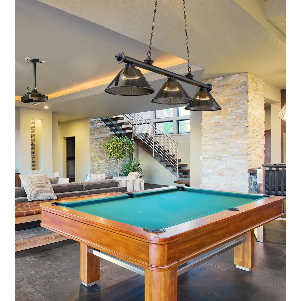 Z-Lite Cordon 3 Light Billiard, Steel Frame, Smoke Shade Color