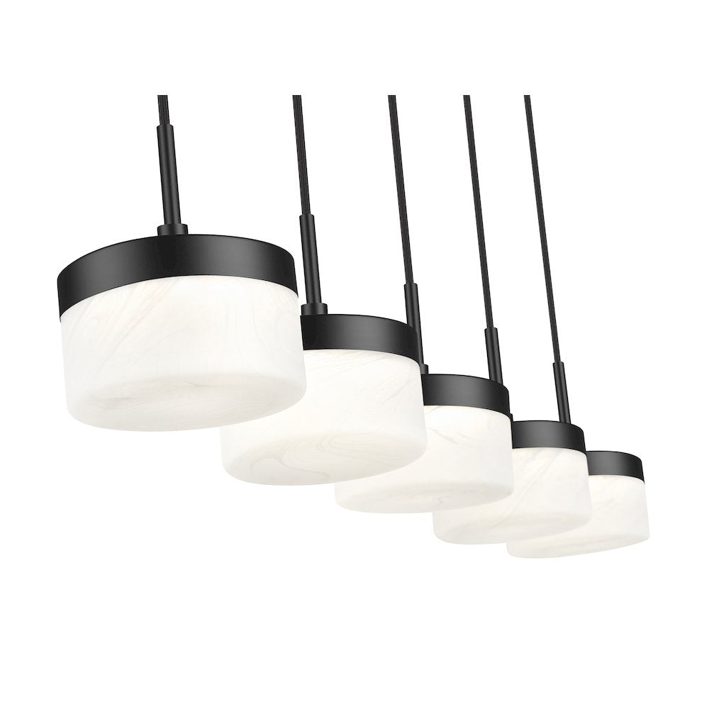 Z-Lite 5 Light Linear Chandelier, Matte Black