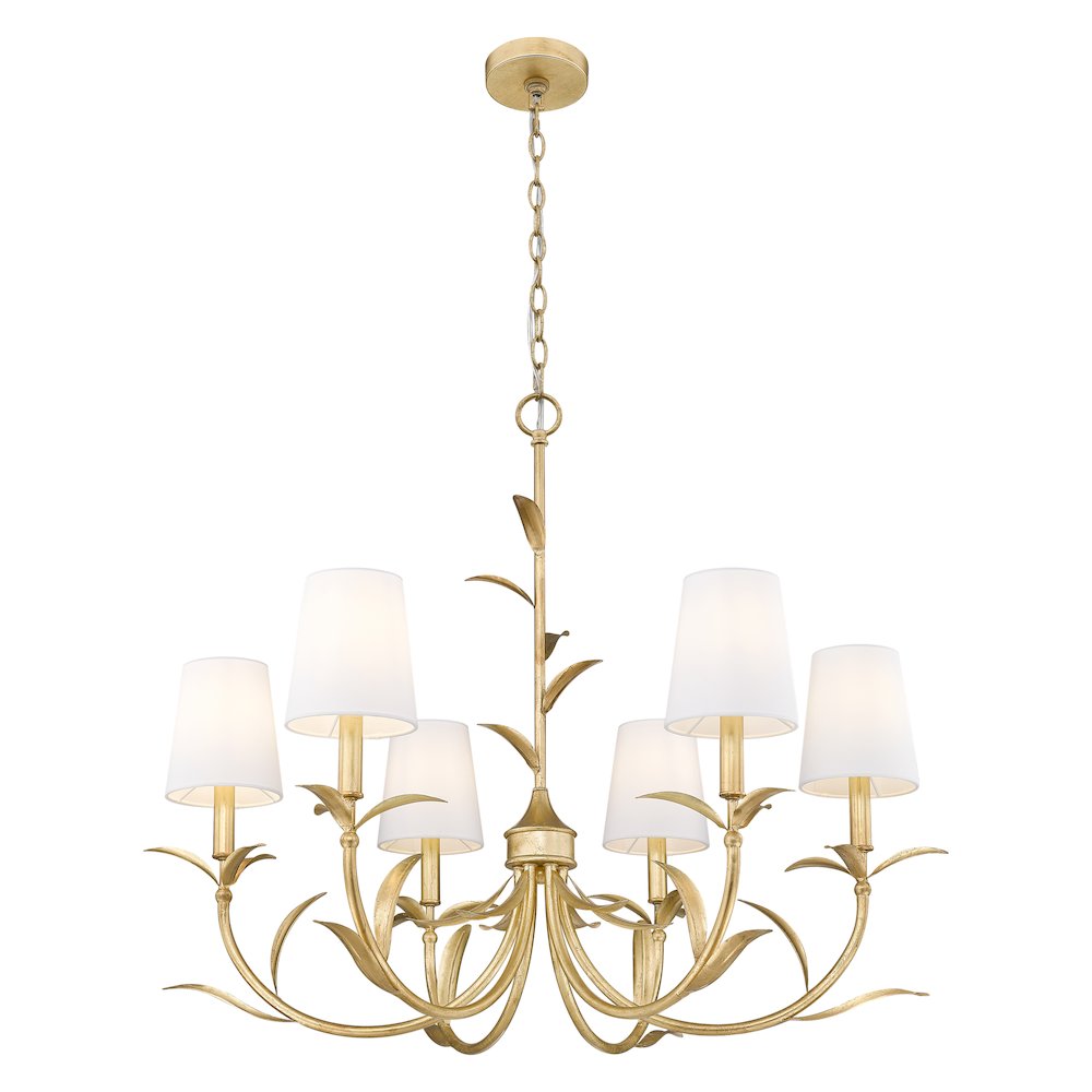 Z-Lite 6 Light Chandelier, Gold Leaf