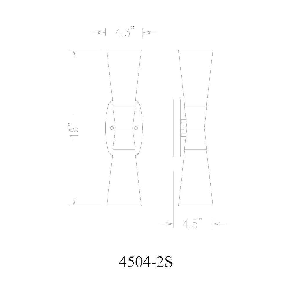 Z-Lite 2 Light Wall Sconce, Polished Nickel