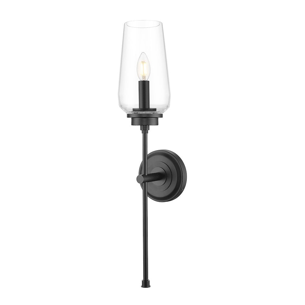 Z-Lite 1 Light Wall Sconce, Matte Black