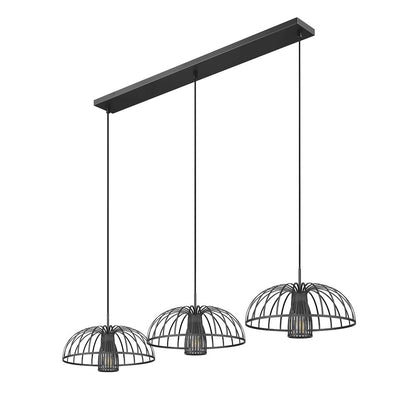 Valencia 3 Light Matte Black Linear Chandelier