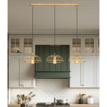 Valencia 3 Light Modern Gold Linear Chandelier