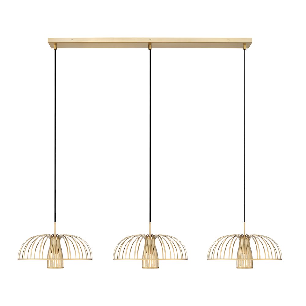 Valencia 3 Light Modern Gold Linear Chandelier