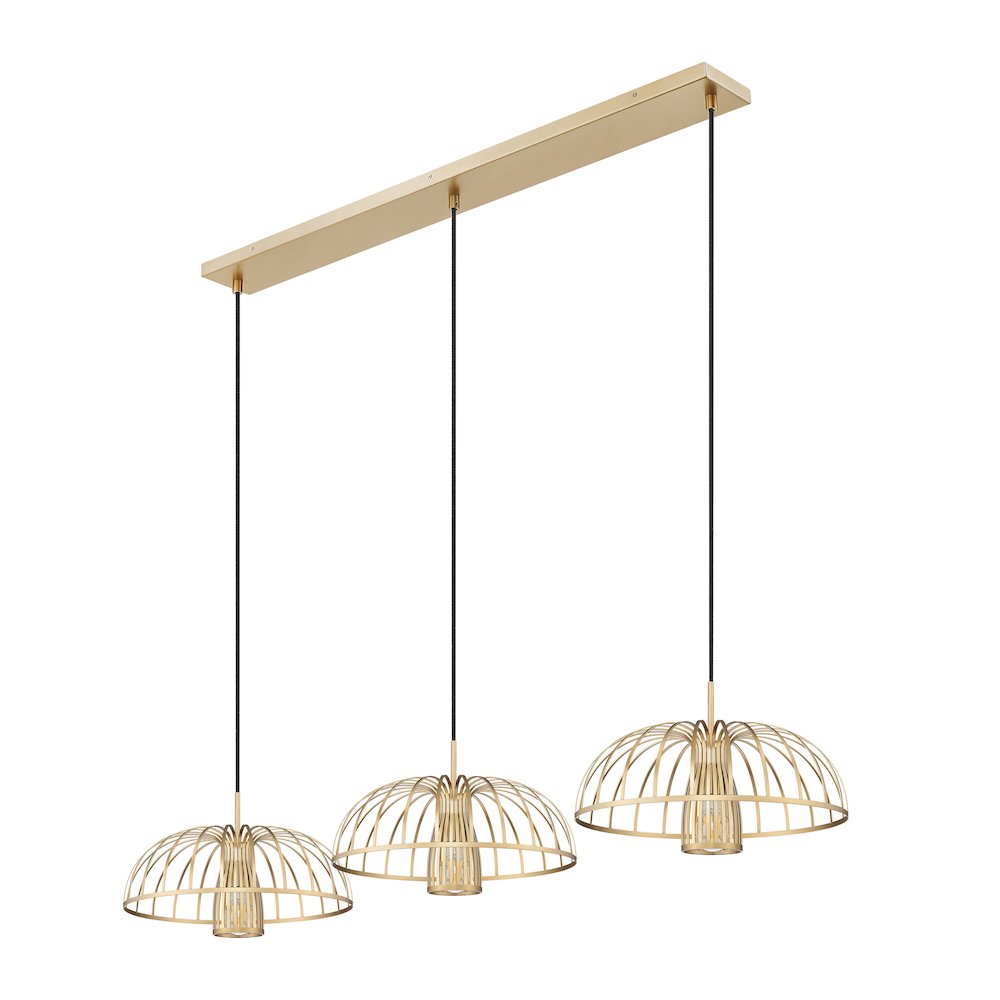 Valencia 3 Light Modern Gold Linear Chandelier