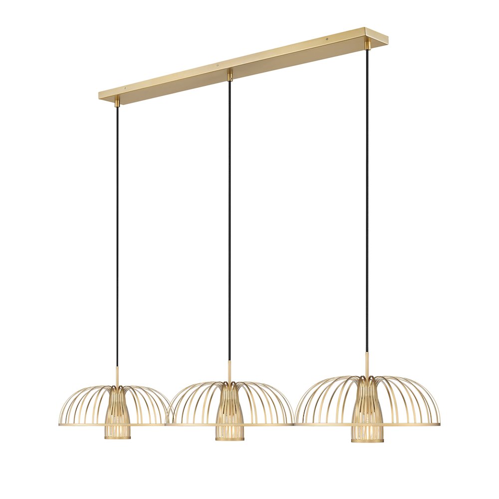 Valencia 3 Light Modern Gold Linear Chandelier