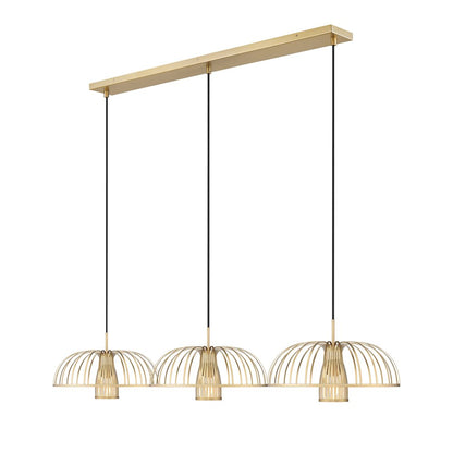 Valencia 3 Light Modern Gold Linear Chandelier