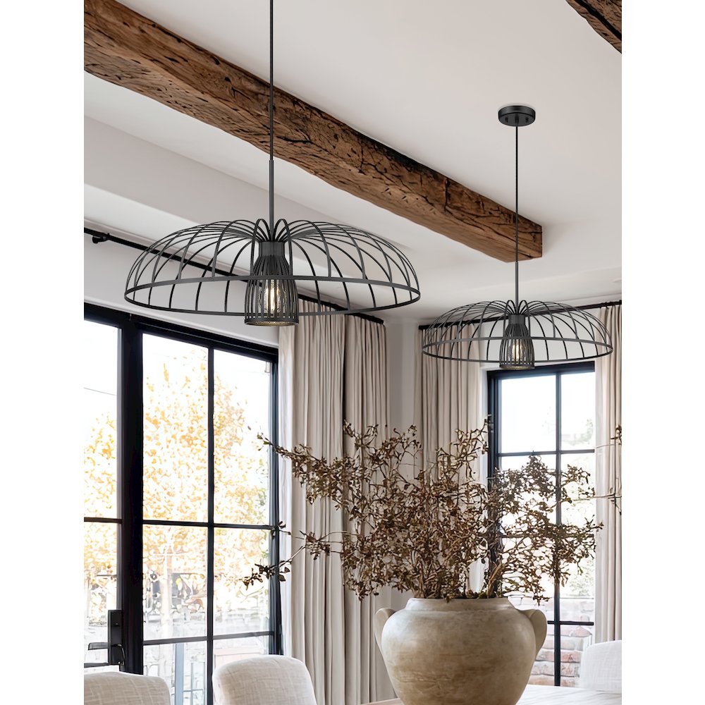 Valencia 1 Light Matte Black Pendant