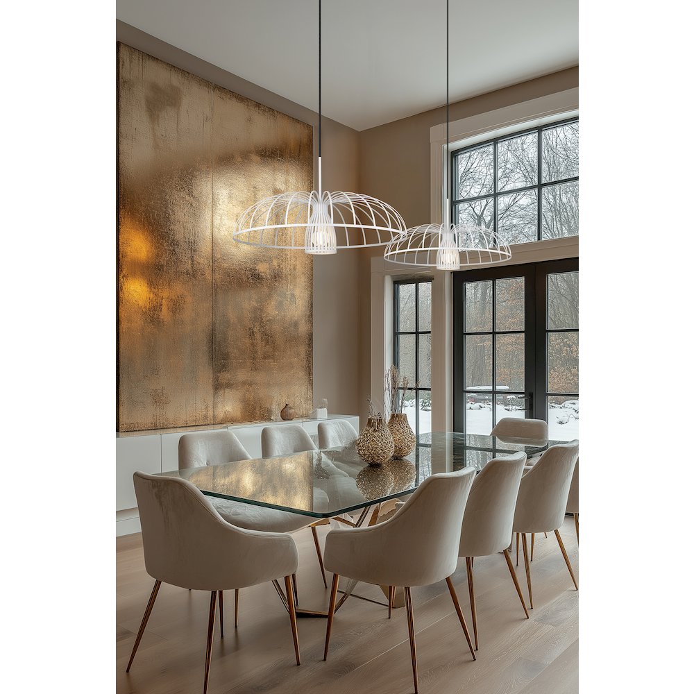 Valencia 1 Light Texture White Pendant