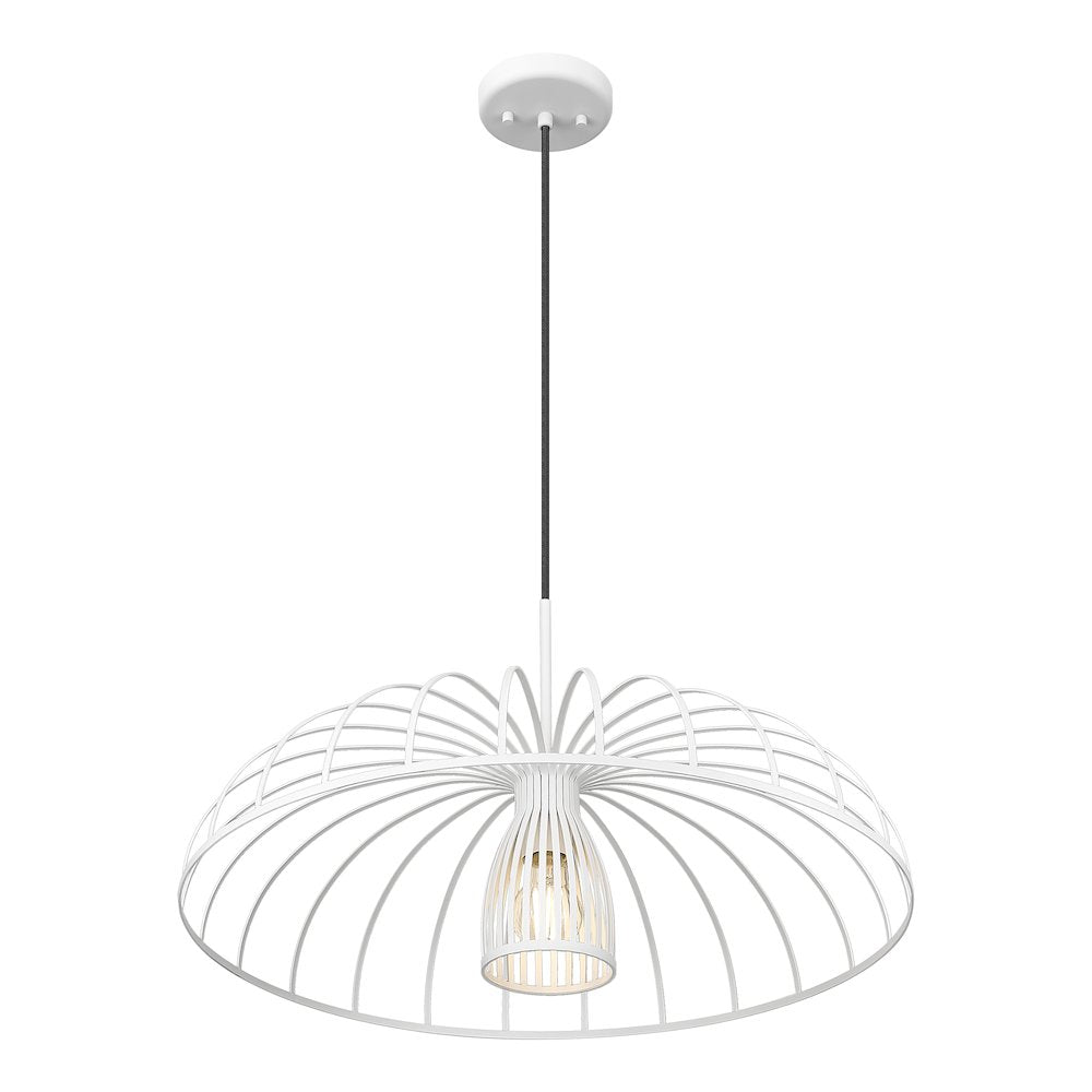 Valencia 1 Light Texture White Pendant