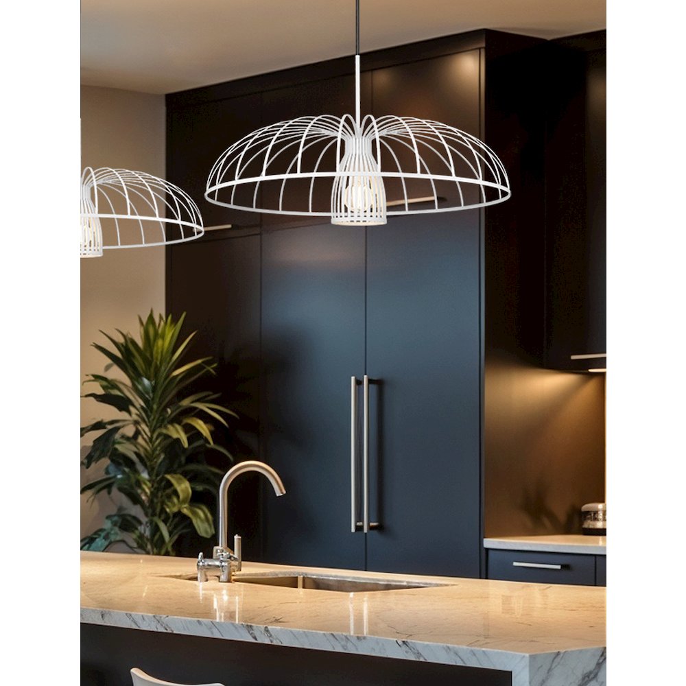 Valencia 1 Light Texture White Pendant