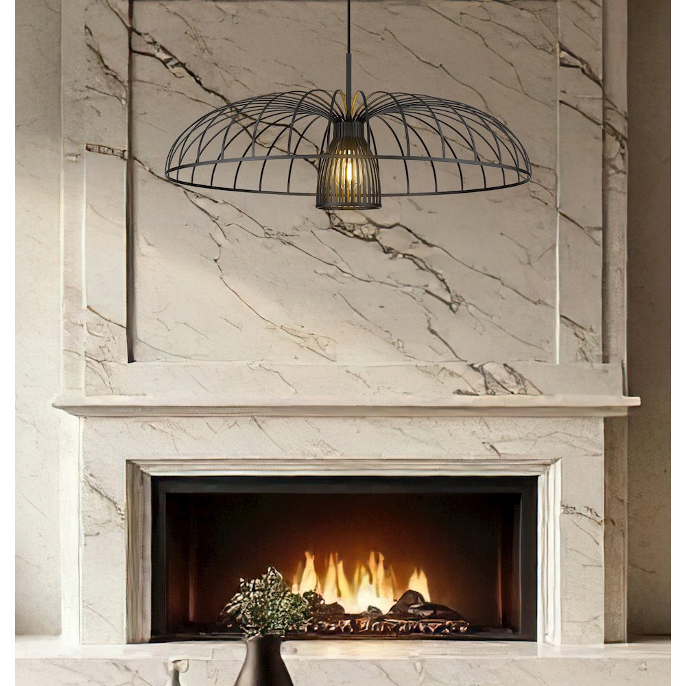 Valencia 1 Light Matte Black Pendant