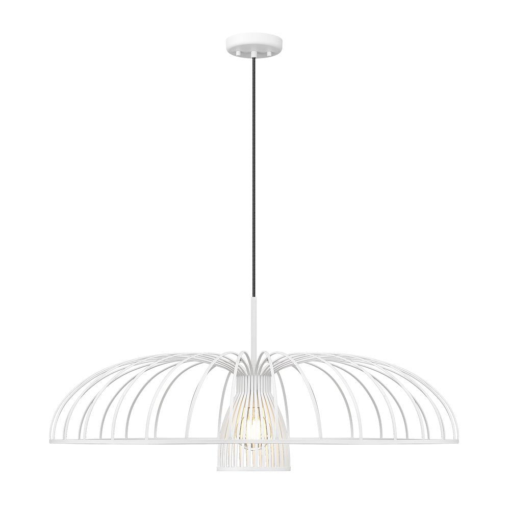 Valencia 1 Light Texture White Pendant