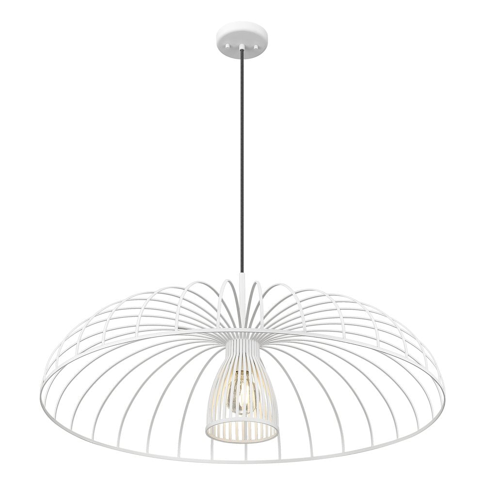 Valencia 1 Light Texture White Pendant
