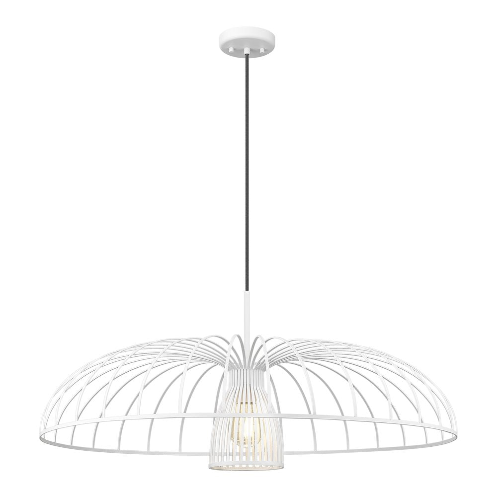 Valencia 1 Light Texture White Pendant