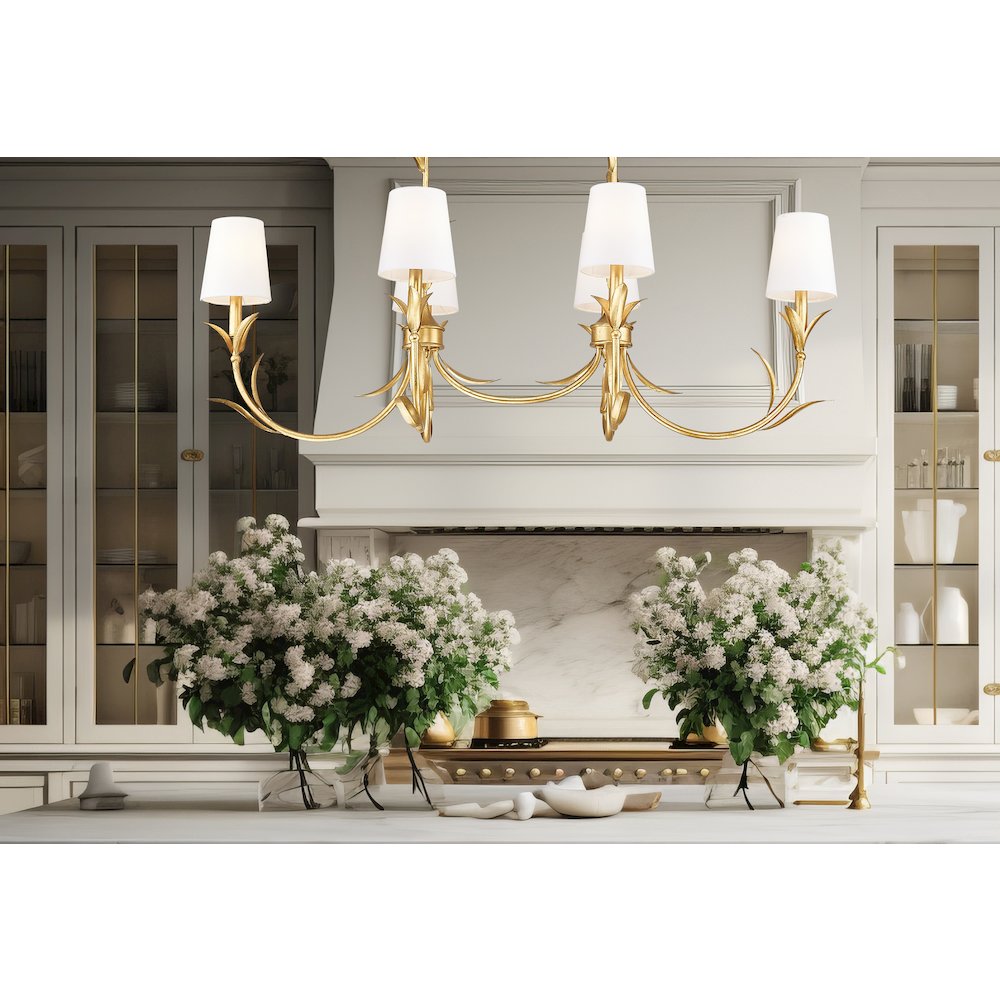 Z-Lite 6 Light Linear Chandelier, Gold Leaf