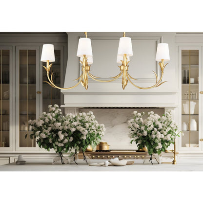 Z-Lite 6 Light Linear Chandelier, Gold Leaf
