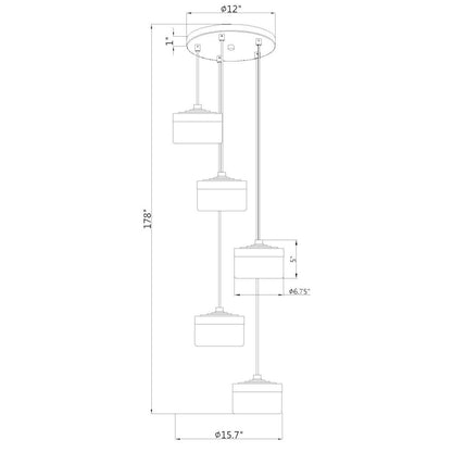 Z-Lite 5 Light Chandelier, Modern Gold