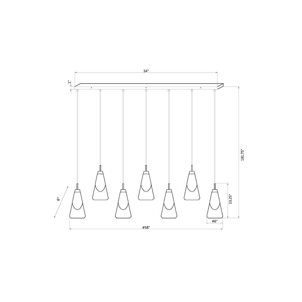 Z-Lite Aimie 7 Light Linear Chandelier, Matte Black