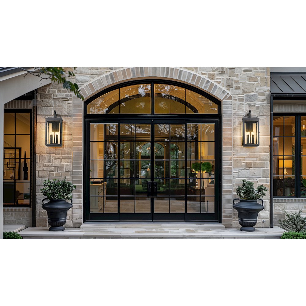 Z-Lite Hartwell 5 Light Outdoor Wall Light in Sand Black color, Aluminum frame