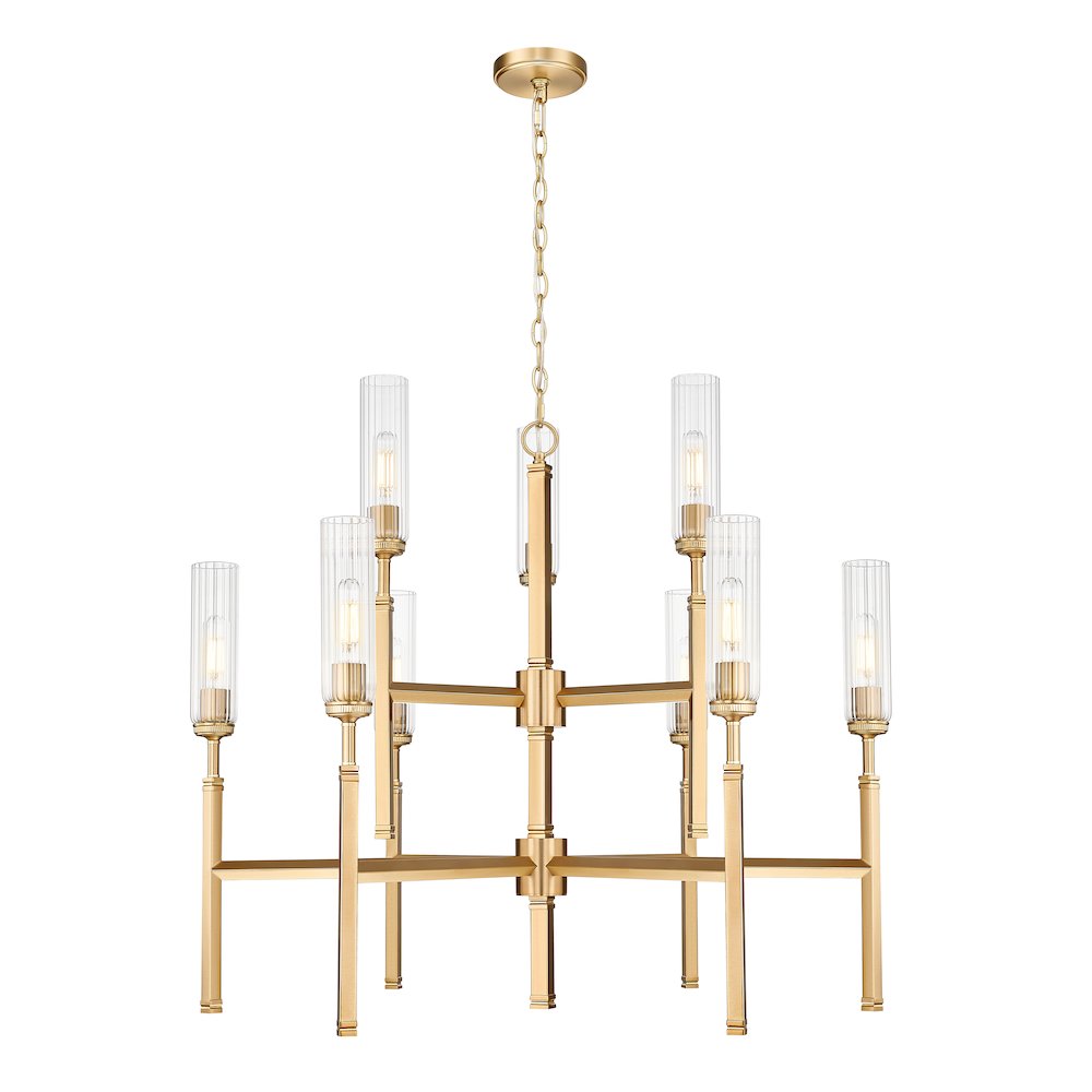 Z-Lite 9 Light Chandelier, Modern Gold