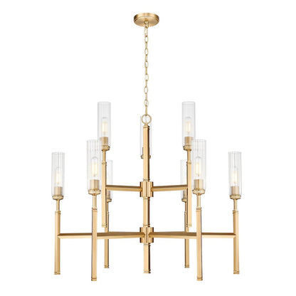 Z-Lite 9 Light Chandelier, Modern Gold