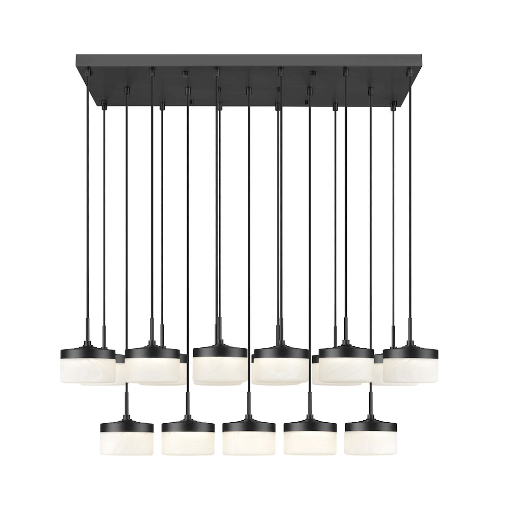 Z-Lite 17 Light Linear Chandelier, Matte Black