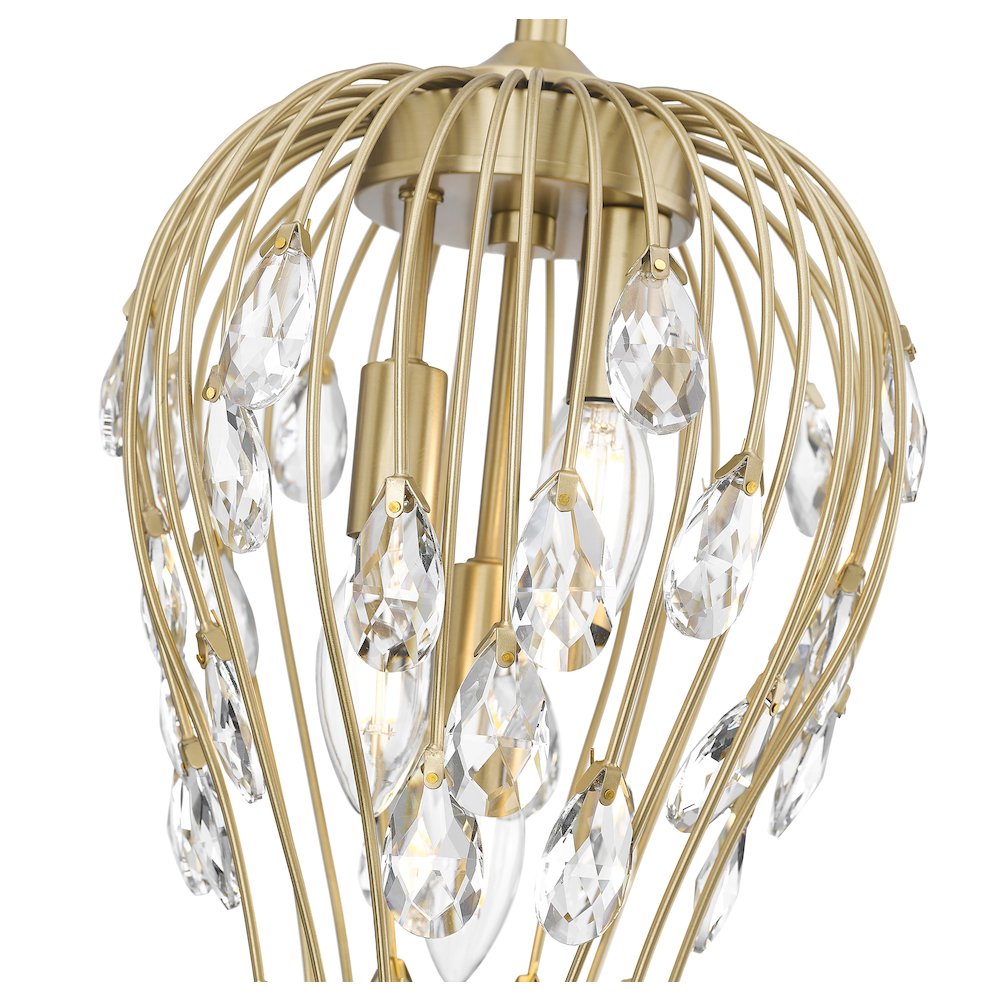 Z-Lite 3 Light Pendant, Modern Gold