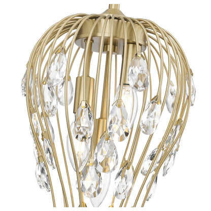 Z-Lite 3 Light Pendant, Modern Gold