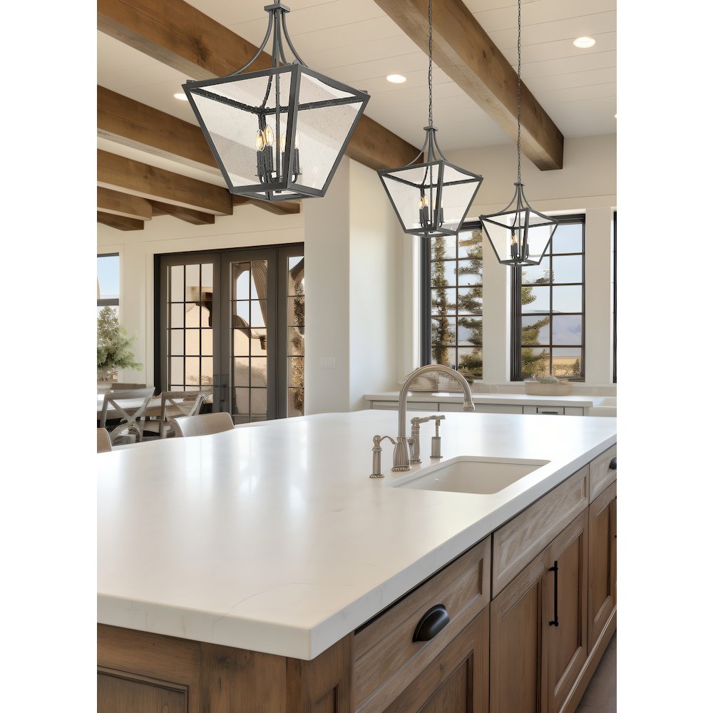 Z-Lite 4 Light Chandelier, Iron Ore