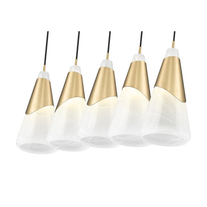 Z-Lite Aimie 5 Light Linear Chandelier, Modern Gold