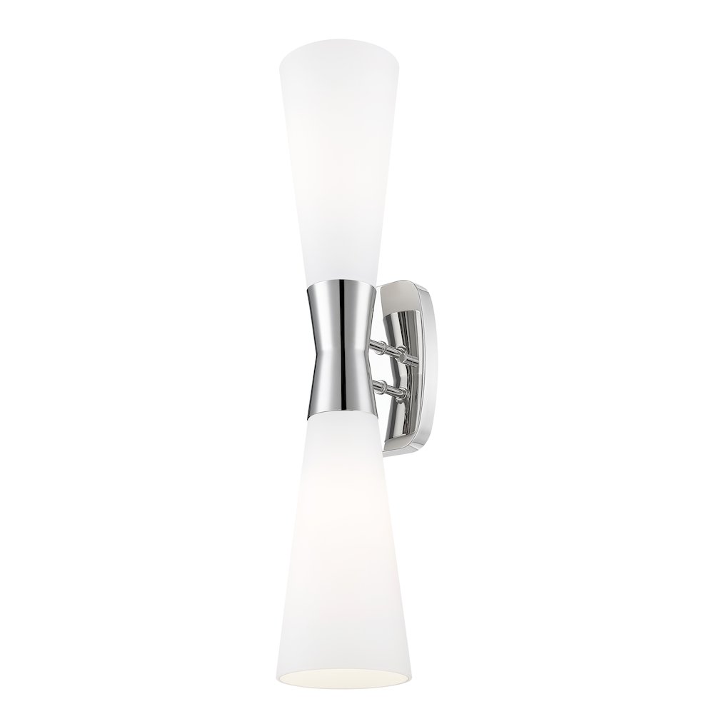 Z-Lite 2 Light Wall Sconce, Polished Nickel
