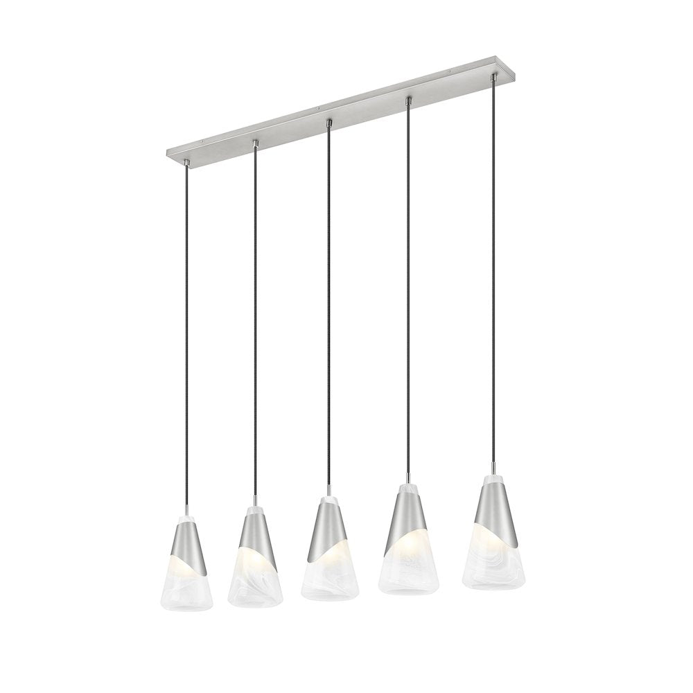 Z-Lite Aimie 5 Light Linear Chandelier, Brushed Nickel