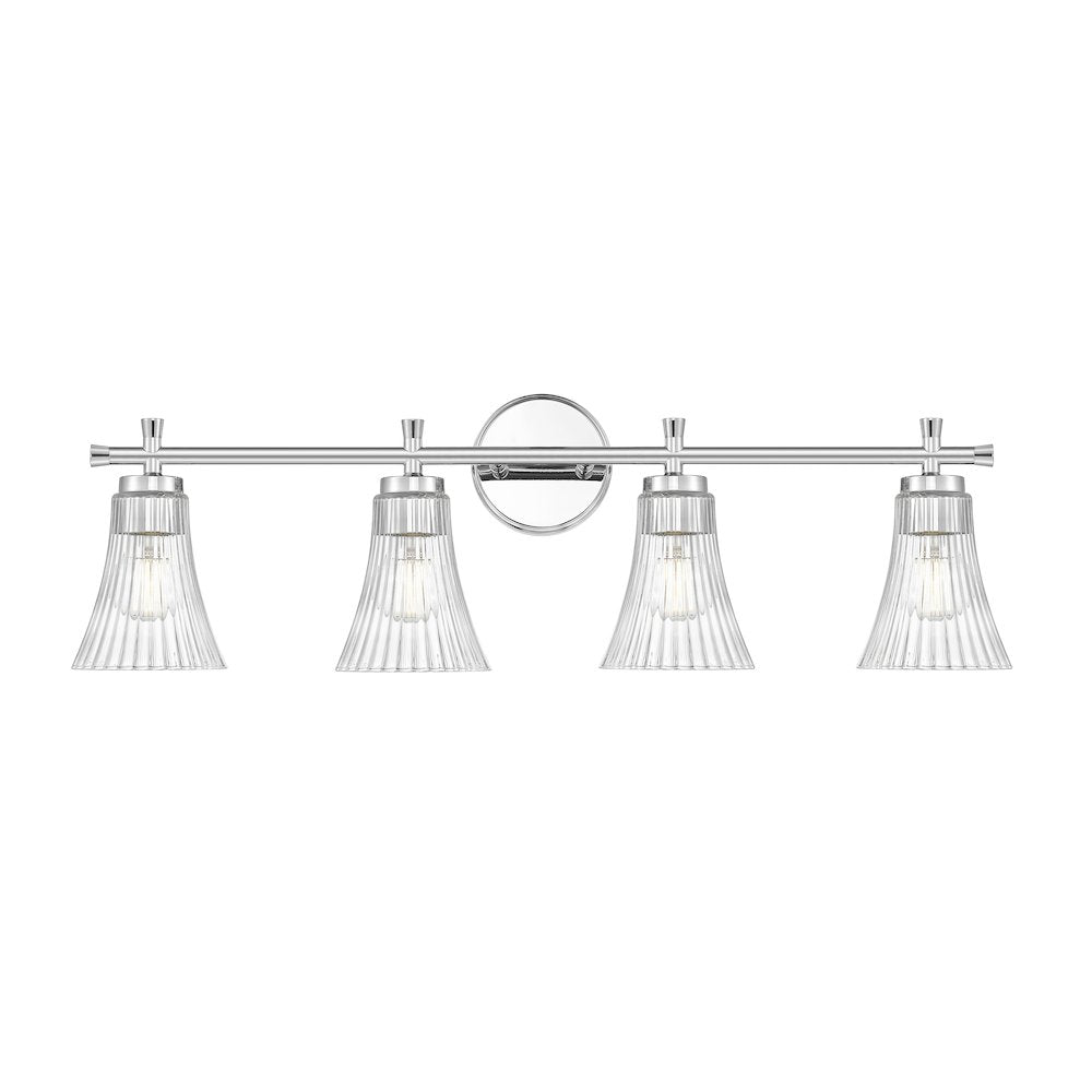 Z-Lite Belle 4 Light Vanity in Chrome color, Steel frame