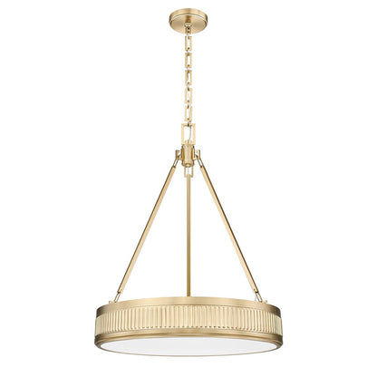 Z-Lite 3 Light Pendant, Modern Gold