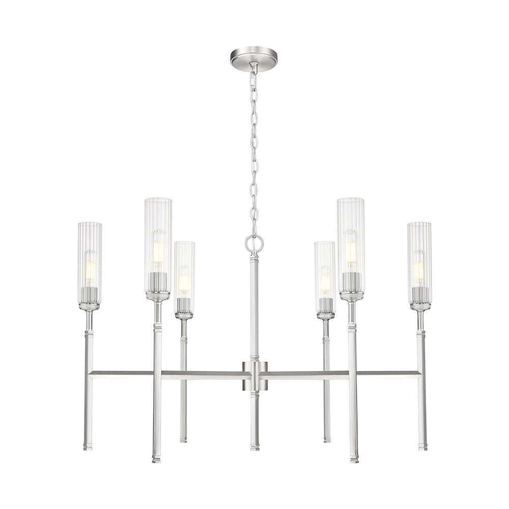 Z-Lite 6 Light Chandelier, Brushed Nickel