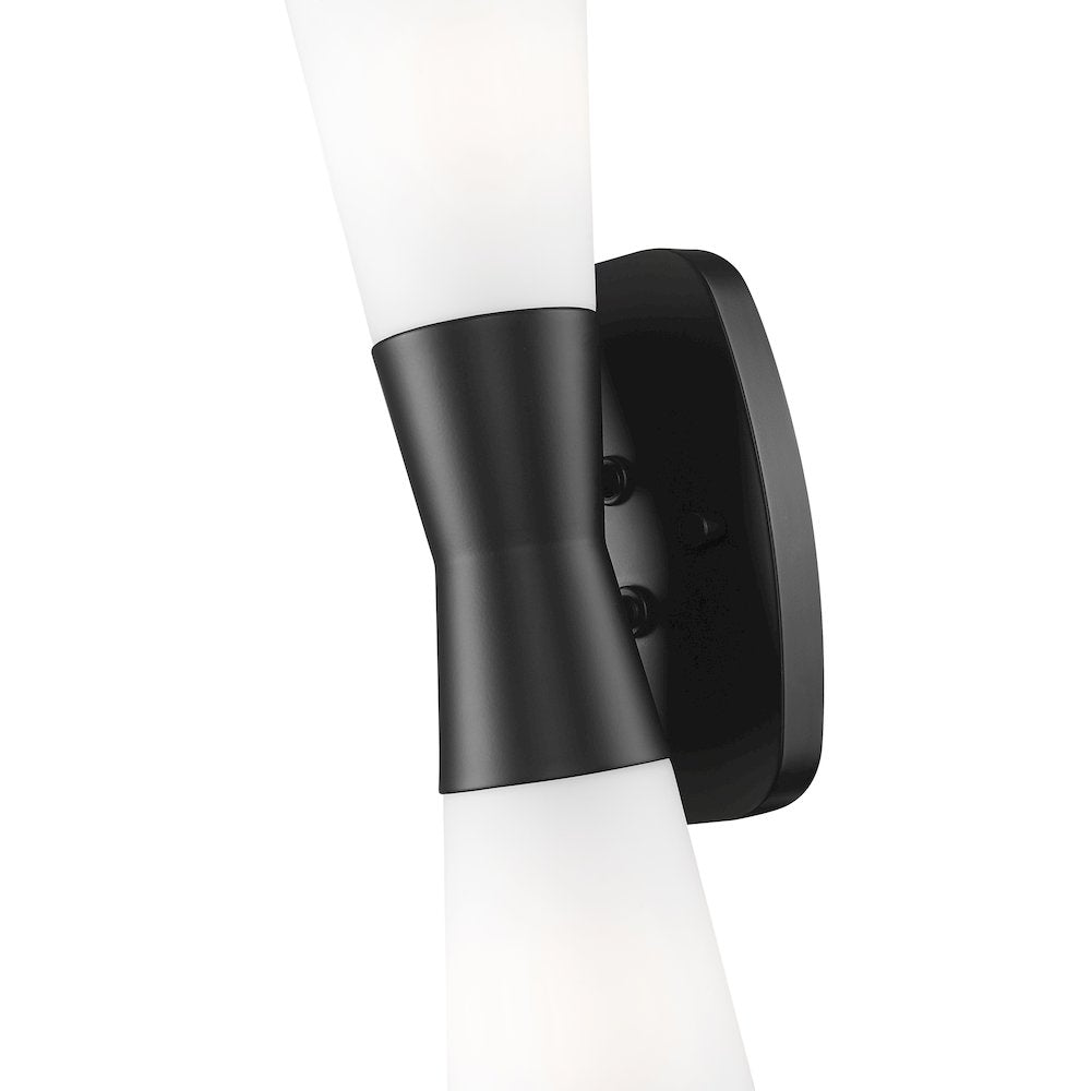Z-Lite 2 Light Wall Sconce, Matte Black
