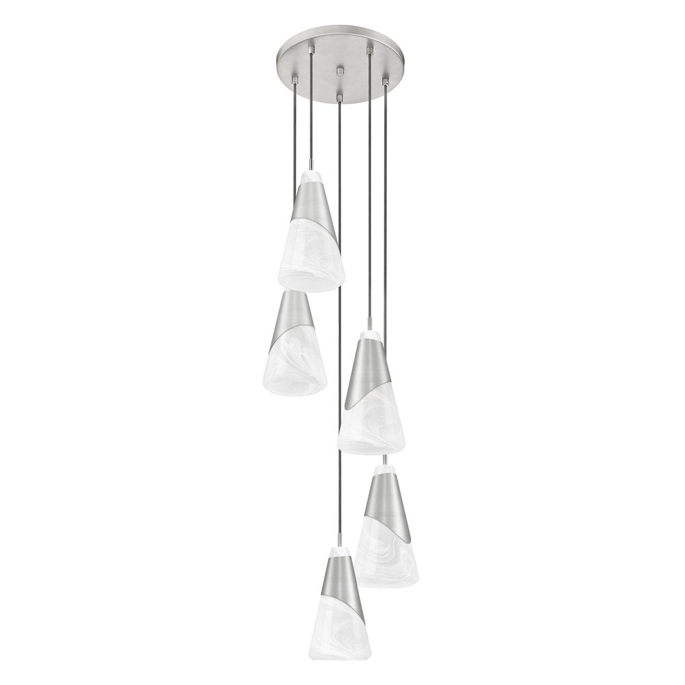 Z-Lite Aimie 5 Light Chandelier, Brushed Nickel