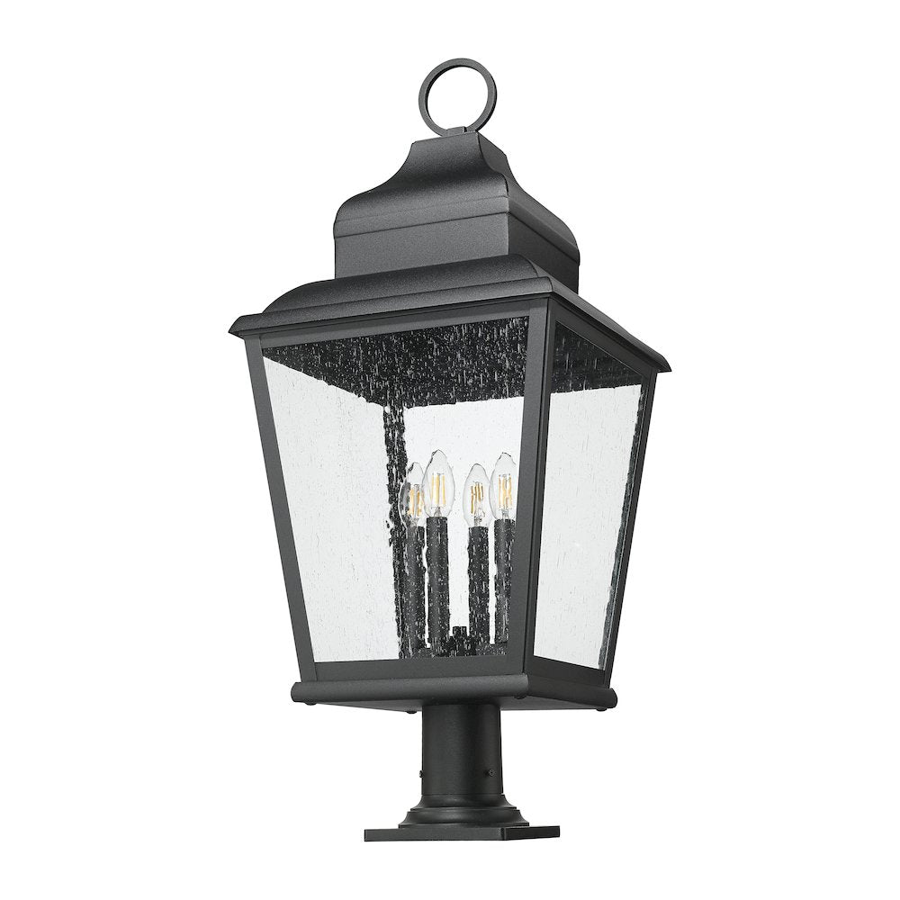 Z-Lite 4 Light Outdoor Pier Mounted Fixture, Sand Black