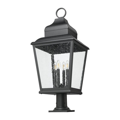 Z-Lite 4 Light Outdoor Pier Mounted Fixture, Sand Black