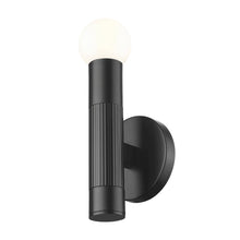 Z-Lite Stari 1 Light Wall Sconce in Matte Black color, Steel frame