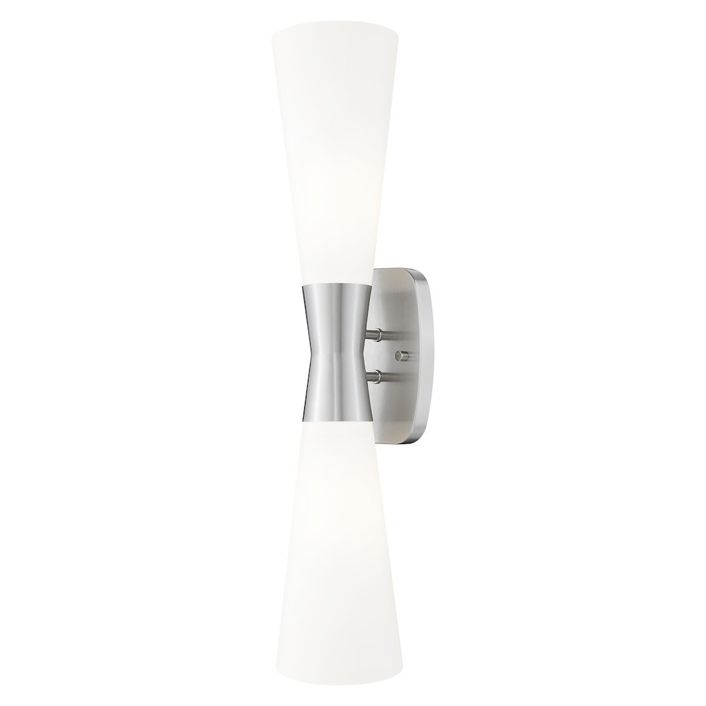 Z-Lite 2 Light Wall Sconce, Brushed Nickel