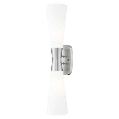 Z-Lite 2 Light Wall Sconce, Brushed Nickel