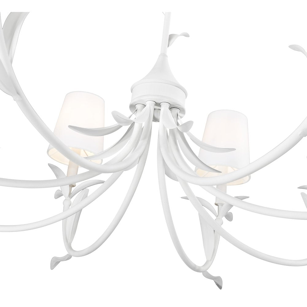 Z-Lite 8 Light Chandelier, Textured White