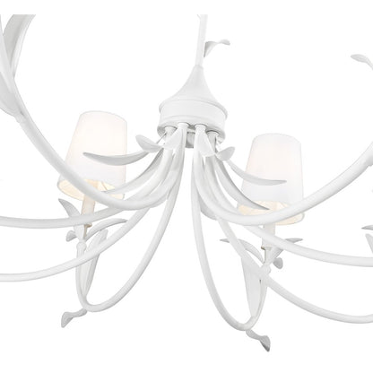 Z-Lite 8 Light Chandelier, Textured White