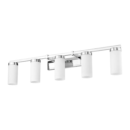 Z-Lite Danica 5 Light Vanity in Chrome color, Steel frame