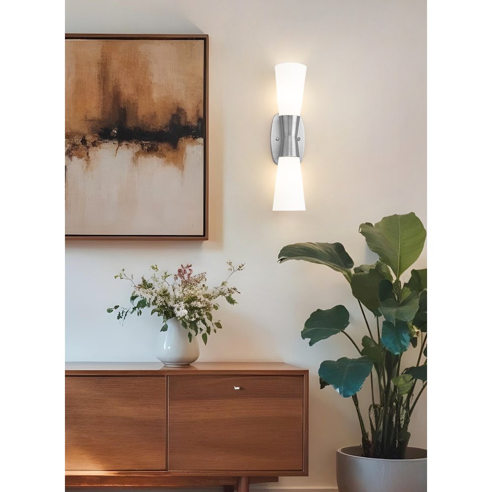 Z-Lite 2 Light Wall Sconce, Brushed Nickel